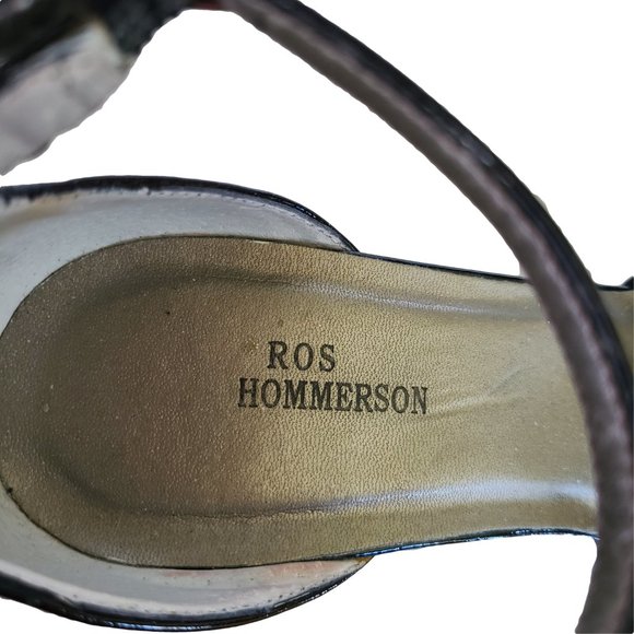 ROS HOMMERSON Black Patent Ankle Strap Shoe 7.5W - Picture 3 of 5